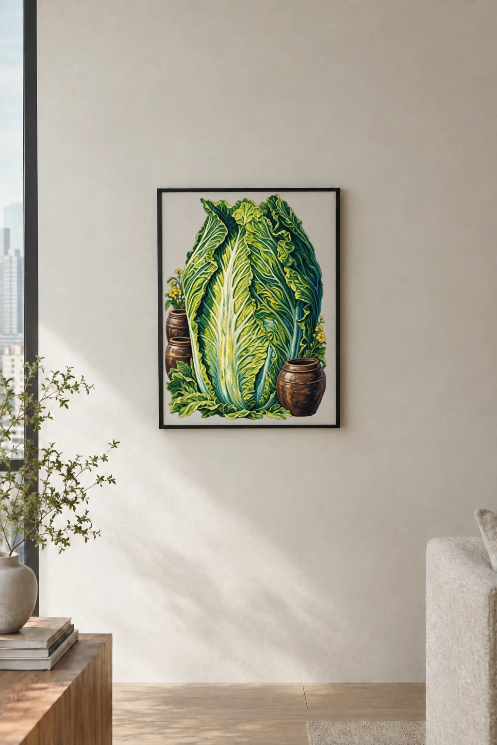 "Cabbage And Clay" Premium Wooden Framed Poster