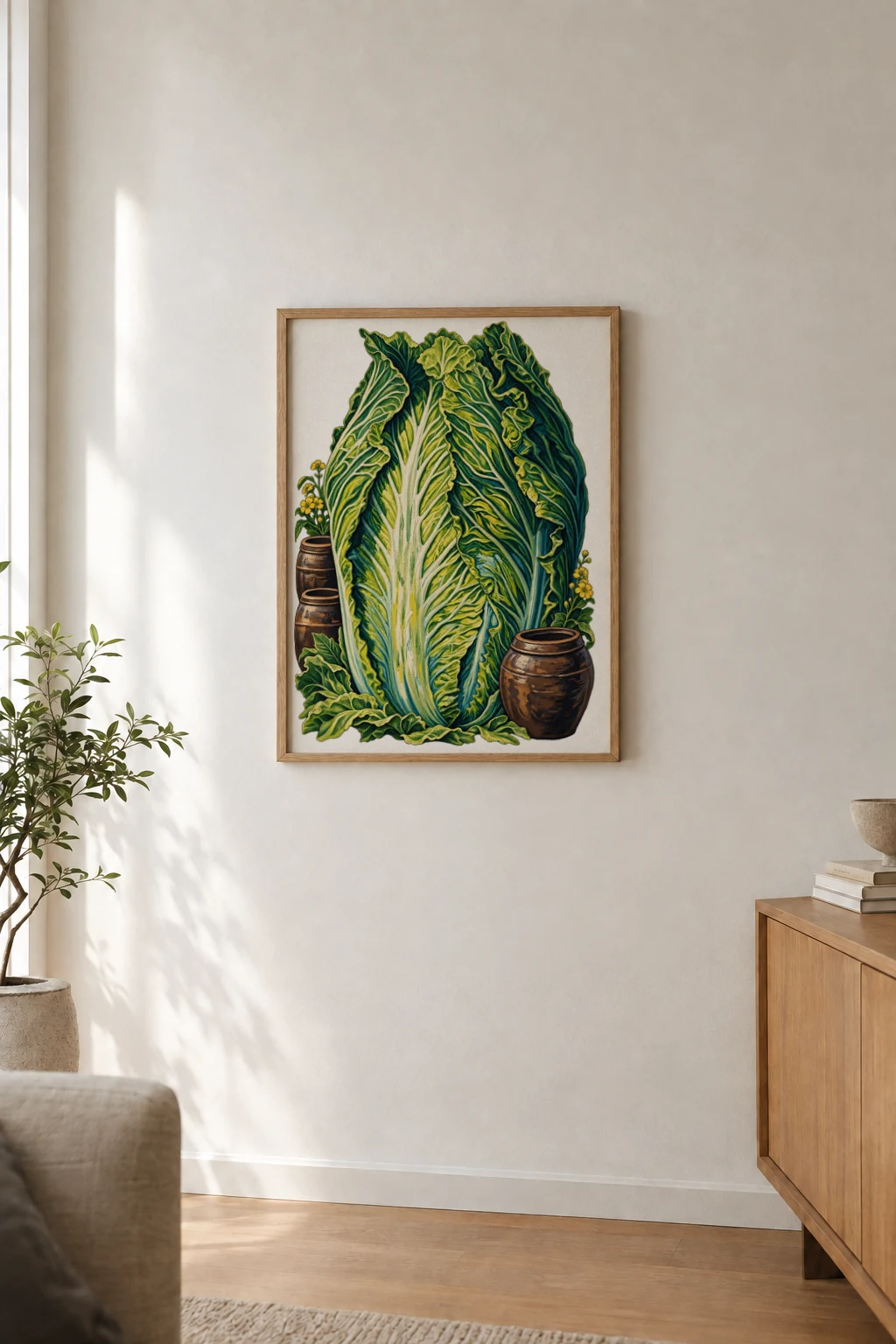 "Cabbage And Clay" Premium Wooden Framed Poster