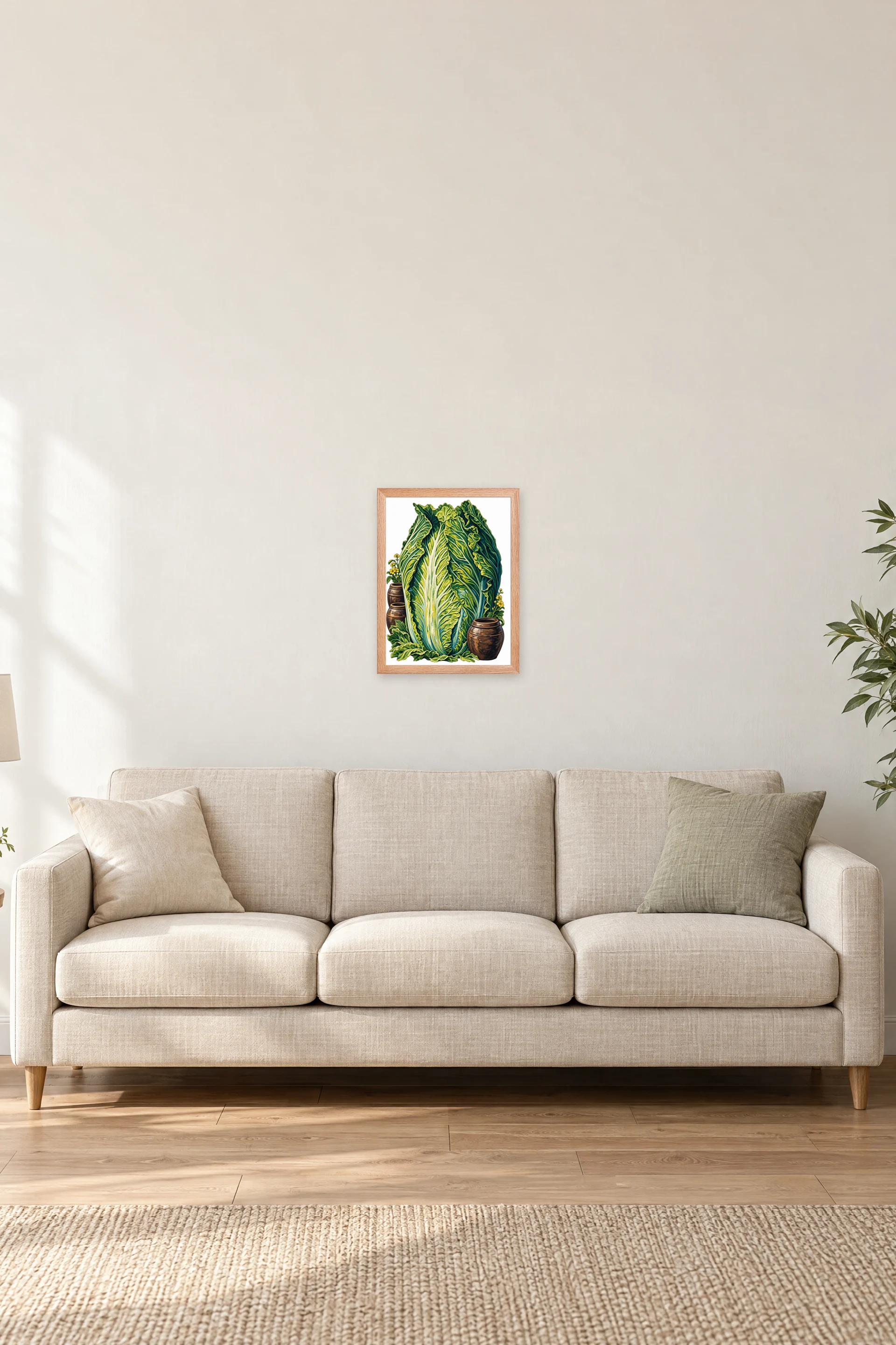 "Cabbage And Clay" Premium Wooden Framed Poster — Natural Wood frame, 12 × 16 in