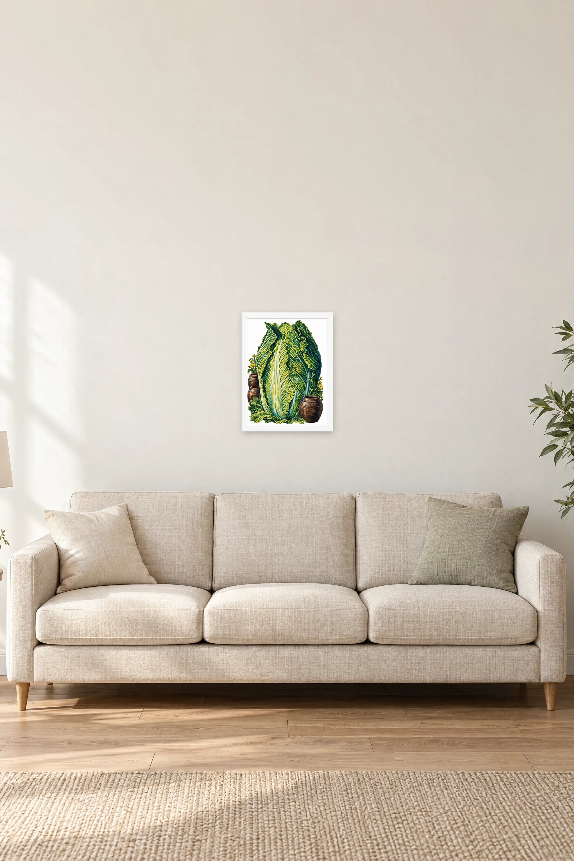 "Cabbage And Clay" Premium Wooden Framed Poster — White frame, 12 × 16 in