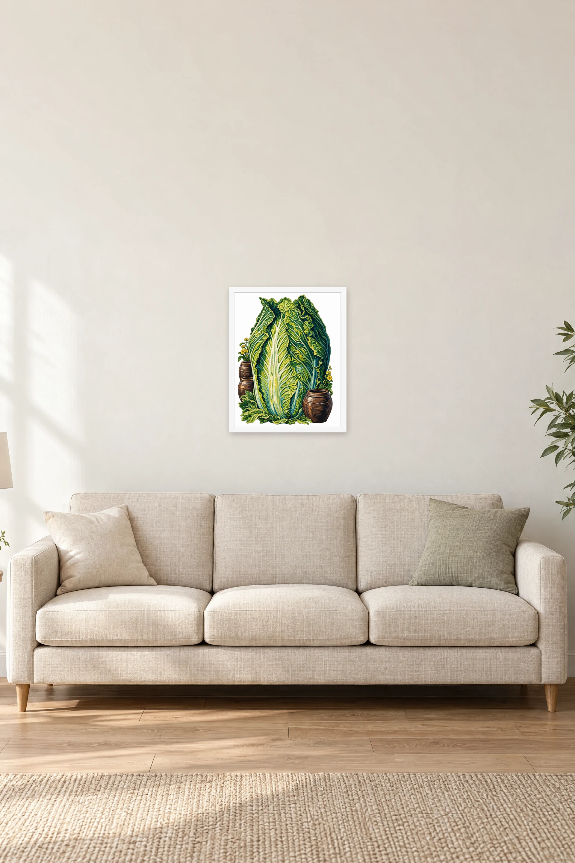 "Cabbage And Clay" Premium Wooden Framed Poster — White frame, 16 × 20 in