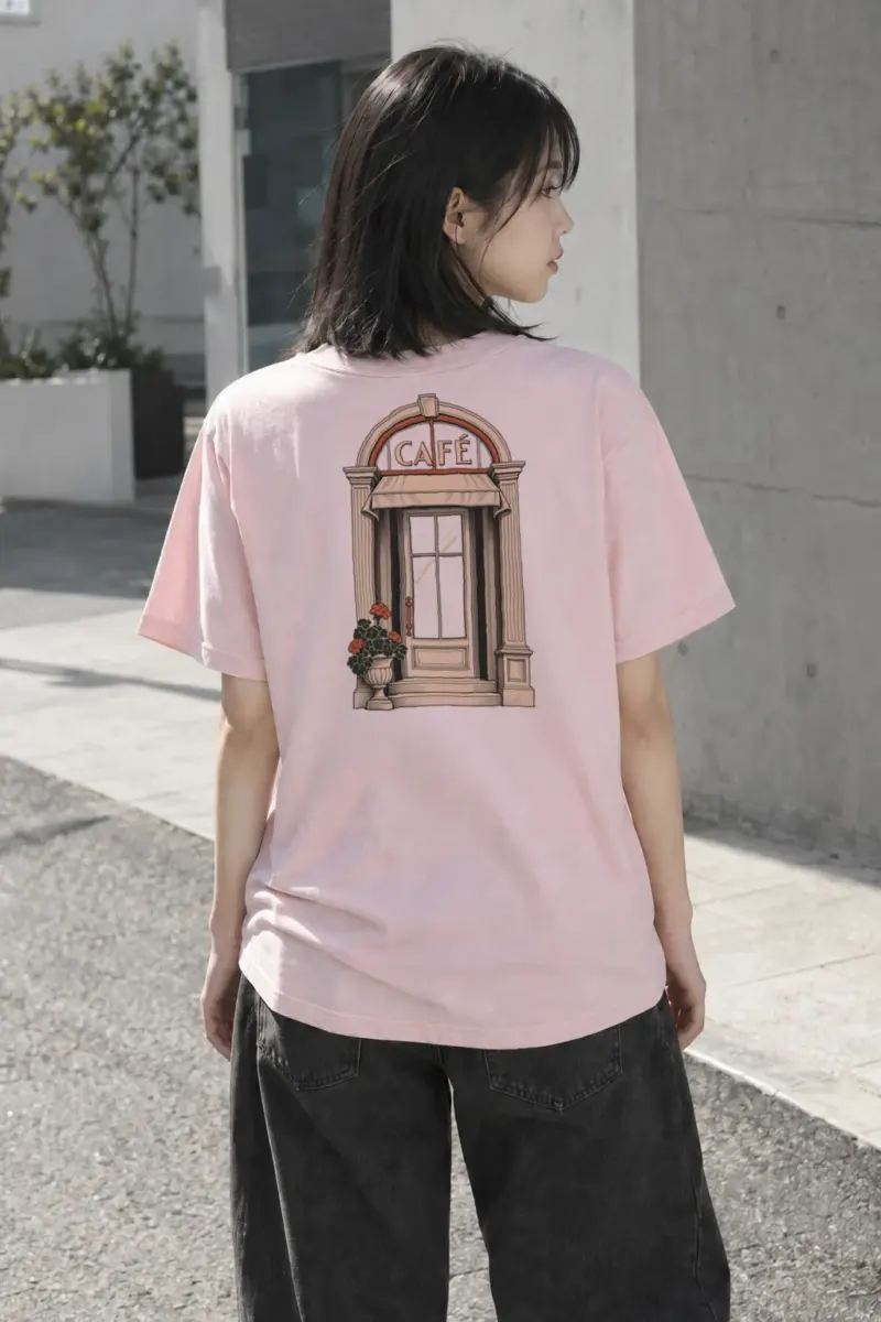 "Café Facade" Heavyweight Unisex Crewneck T-shirt | Gildan 5000