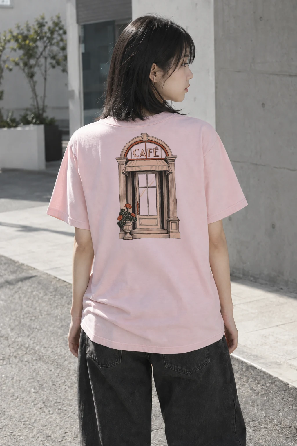 "Café Facade" Heavyweight Unisex Crewneck T-shirt | Gildan 5000