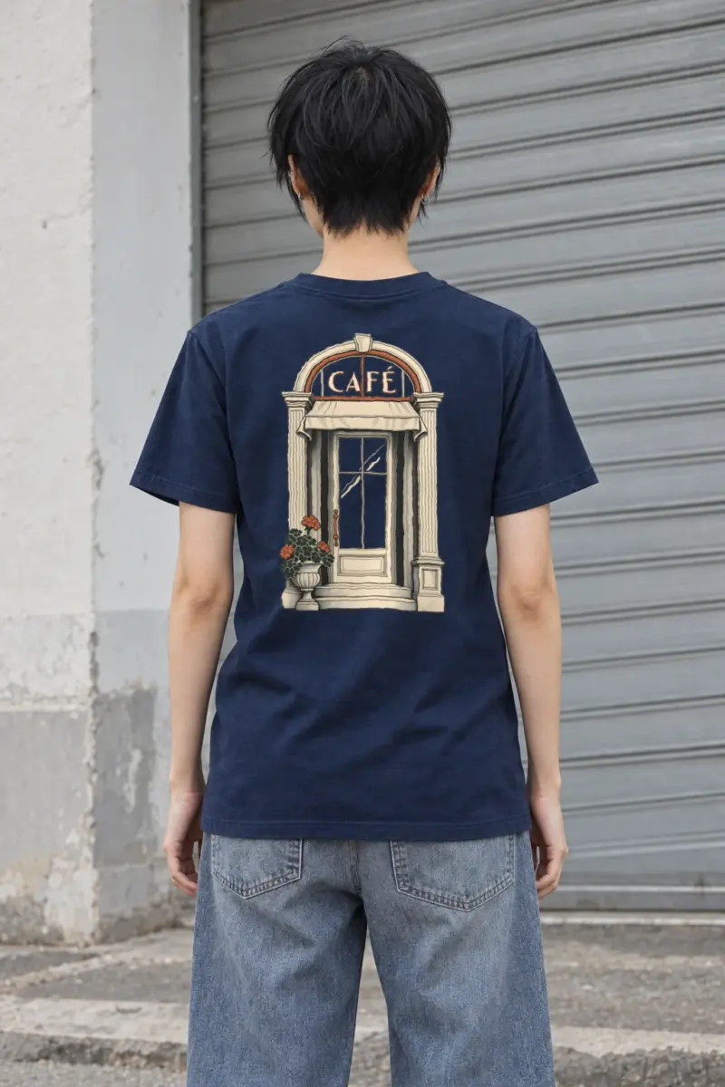 "Café Facade" Heavyweight Unisex Crewneck T-shirt | Gildan 5000
