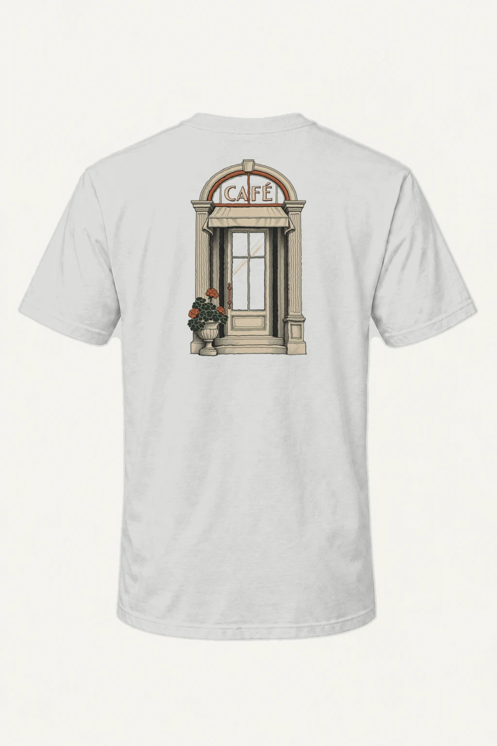 "Café Facade" Heavyweight Unisex Crewneck T-shirt | Gildan 5000