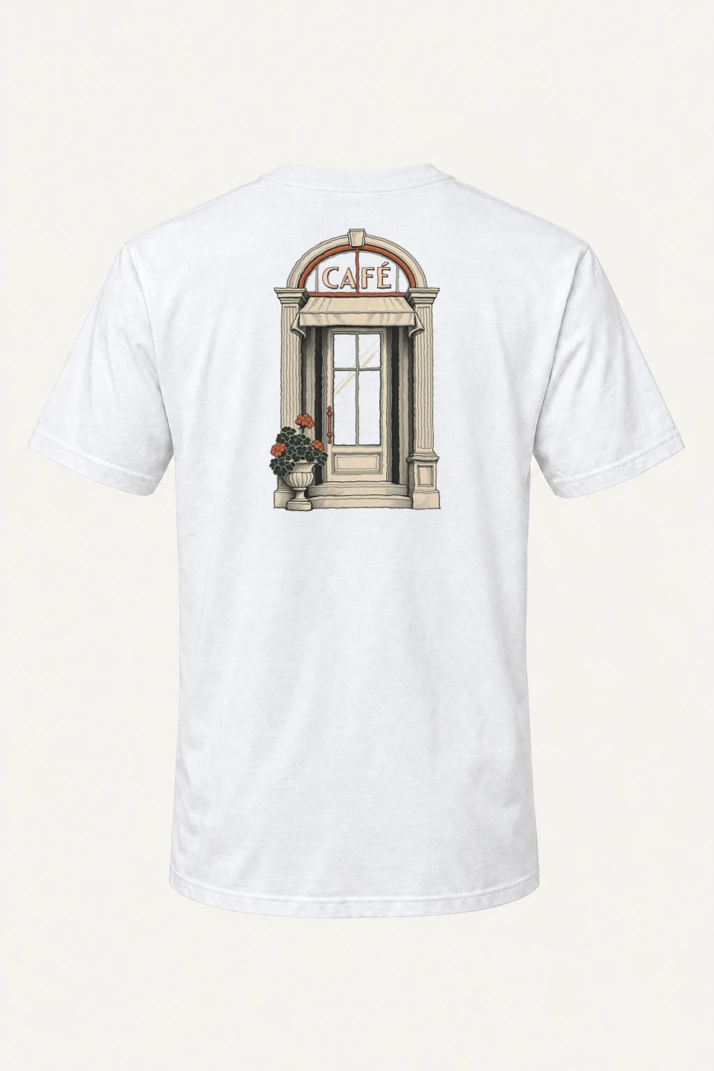 "Café Facade" Heavyweight Unisex Crewneck T-shirt | Gildan 5000
