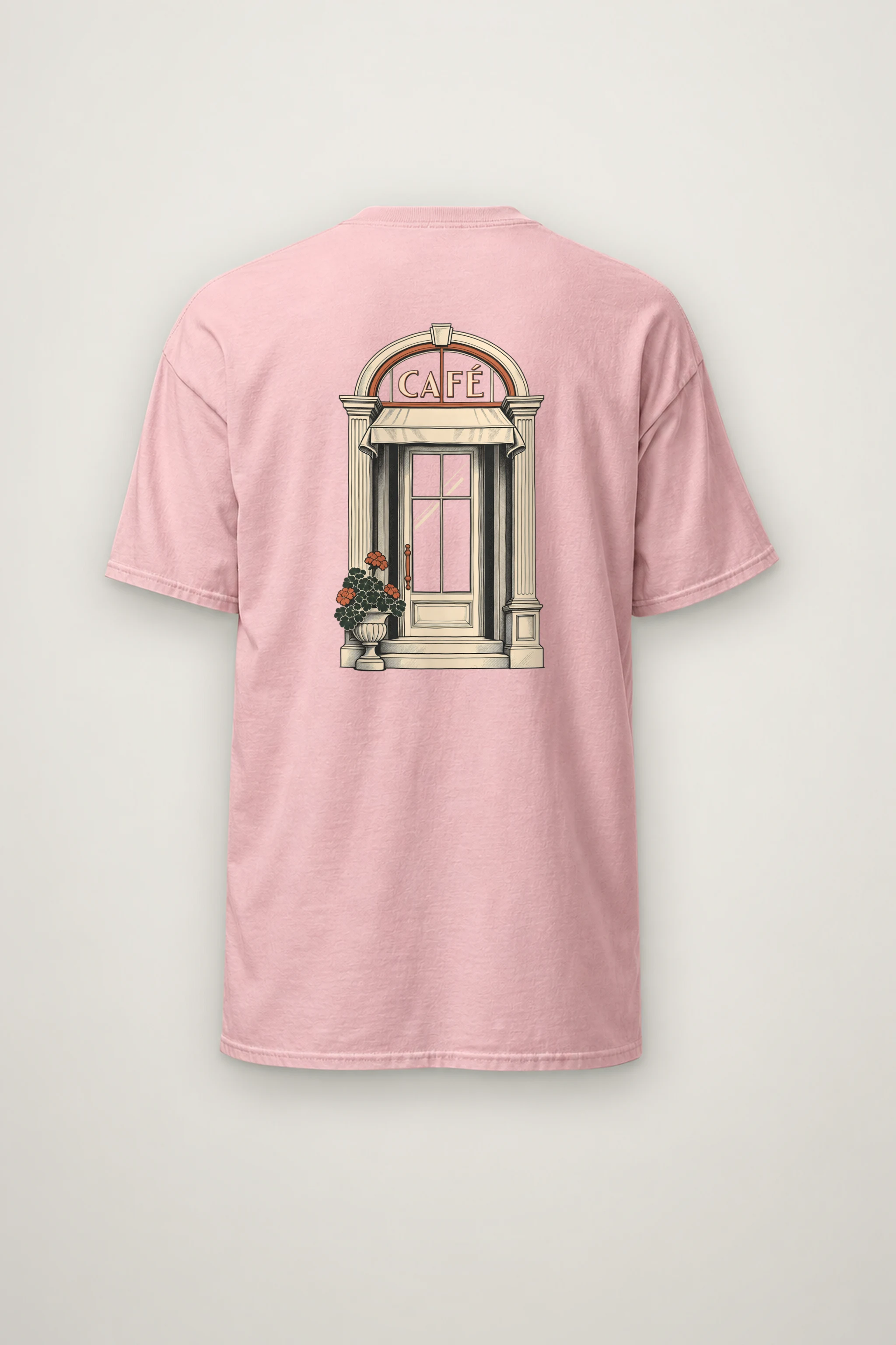 "Café Facade" Heavyweight Unisex Crewneck T-shirt