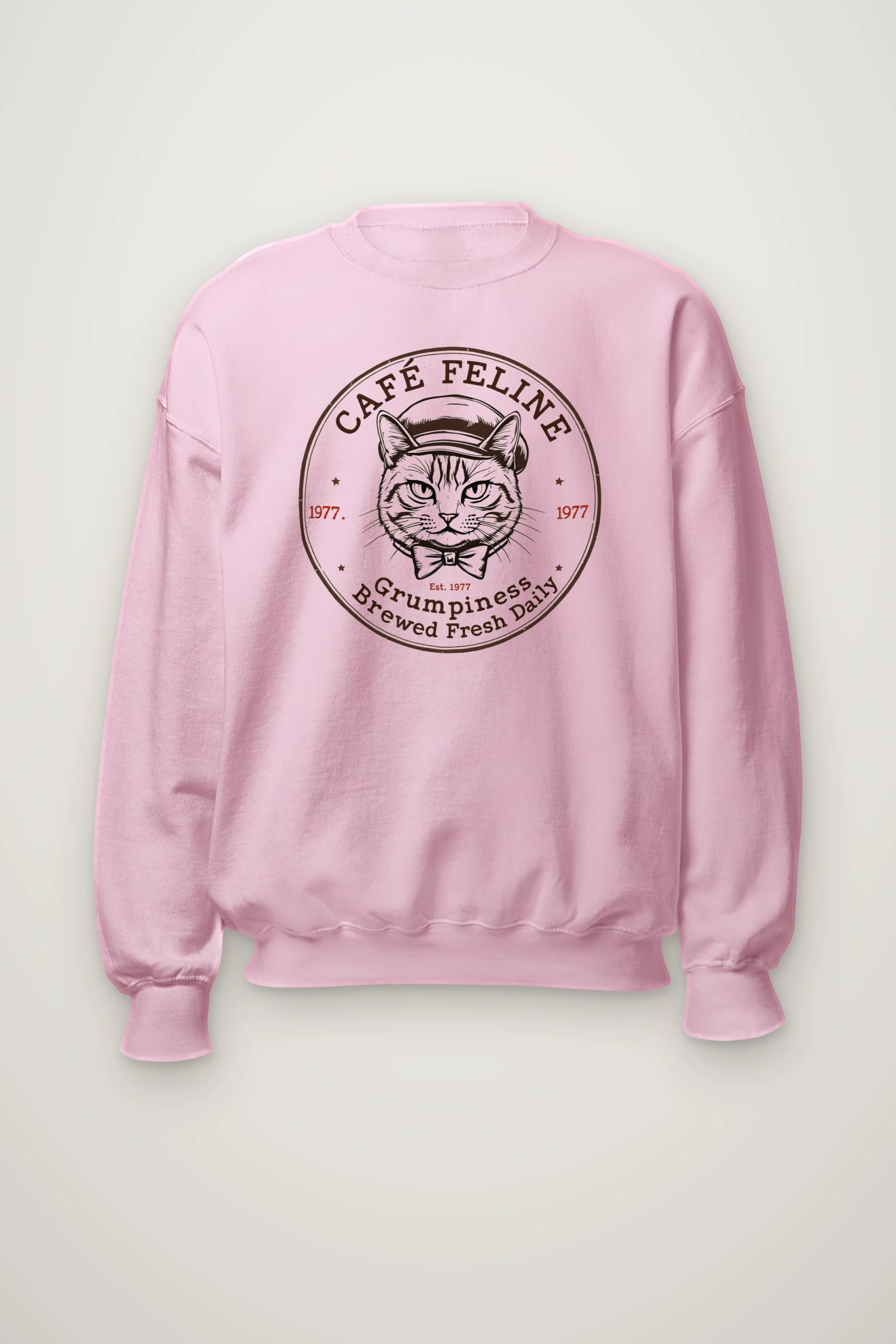 "Cafe Feline 1977" Heavy Blend Unisex Crewneck Sweatshirt