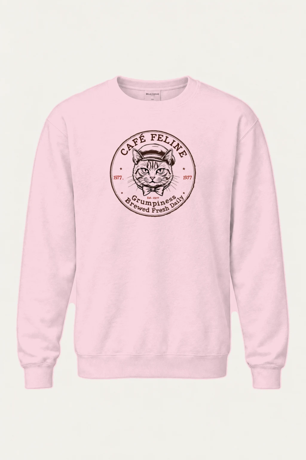 "Cafe Feline 1977" Heavy Blend Unisex Crewneck Sweatshirt | Gildan 18000