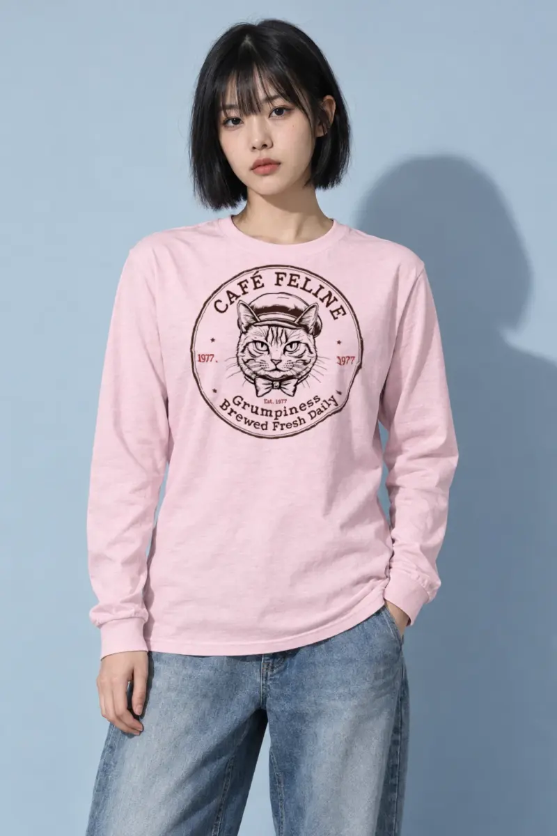 "Cafe Feline 1977" Unisex Longsleeve T-shirt