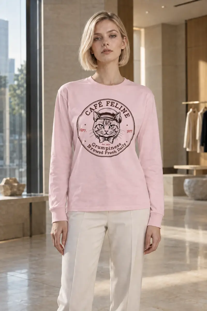 "Cafe Feline 1977" Unisex Longsleeve T-shirt | Gildan 2400