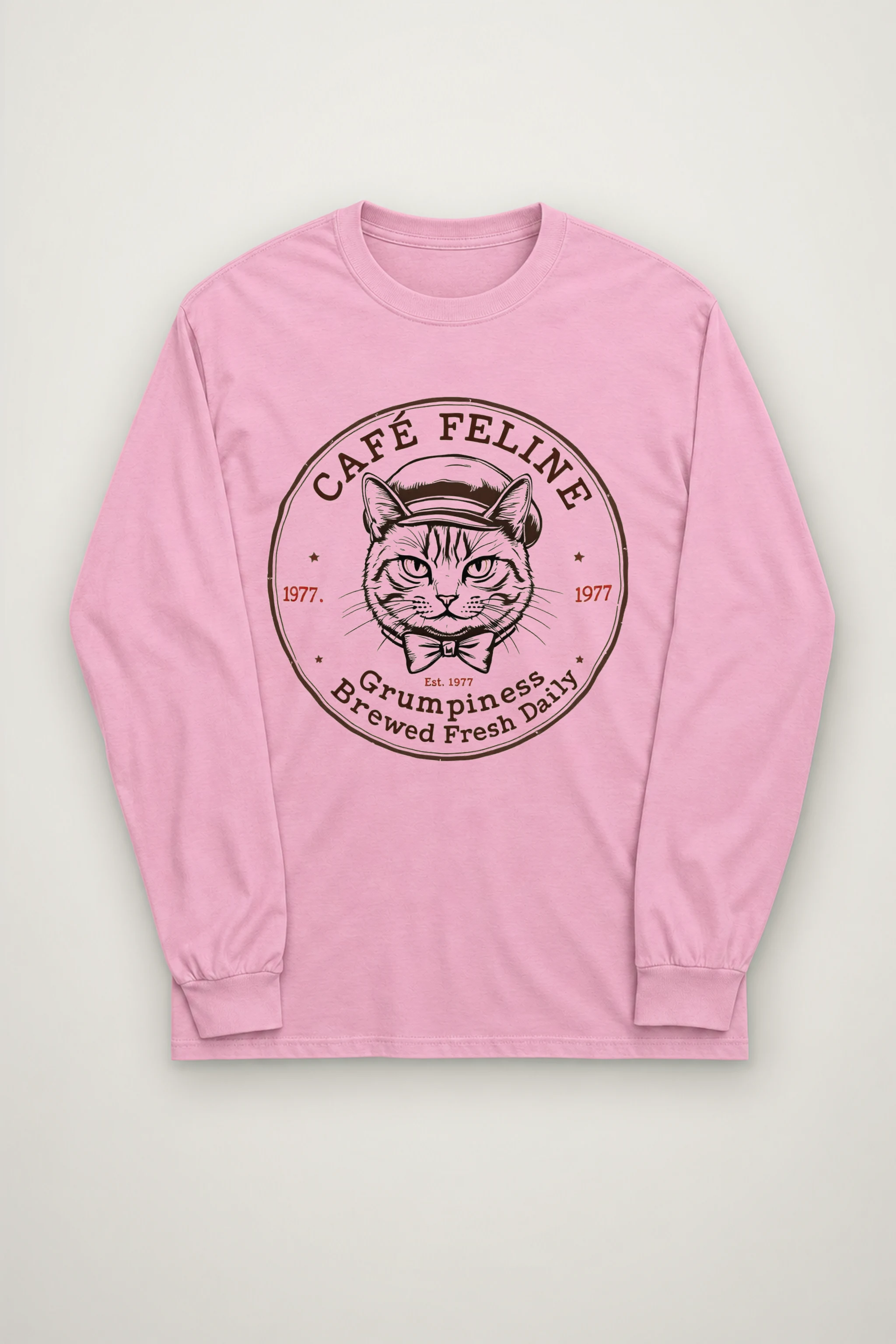 "Cafe Feline 1977" Unisex Longsleeve T-shirt