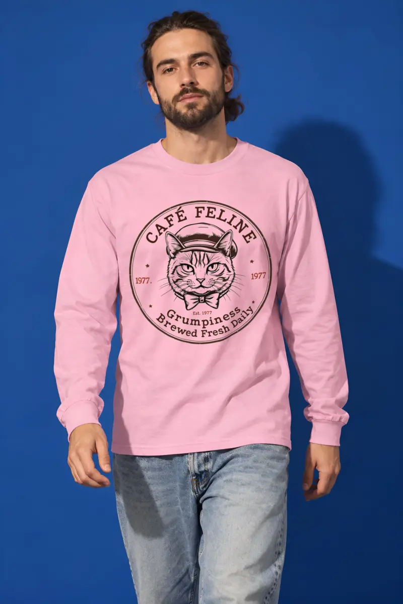 "Cafe Feline 1977" Unisex Longsleeve T-shirt