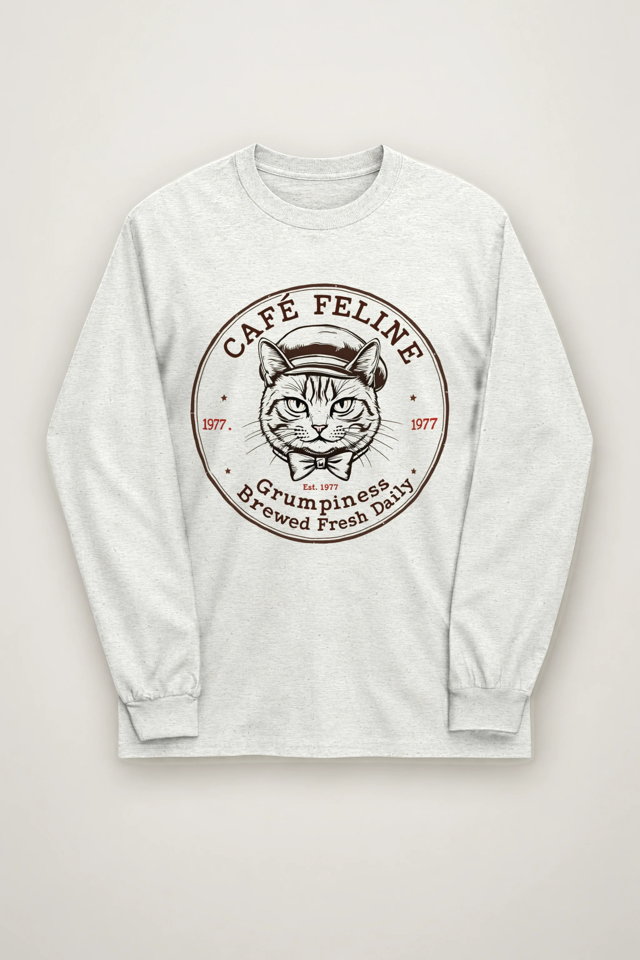 "Cafe Feline 1977" Unisex Longsleeve T-shirt