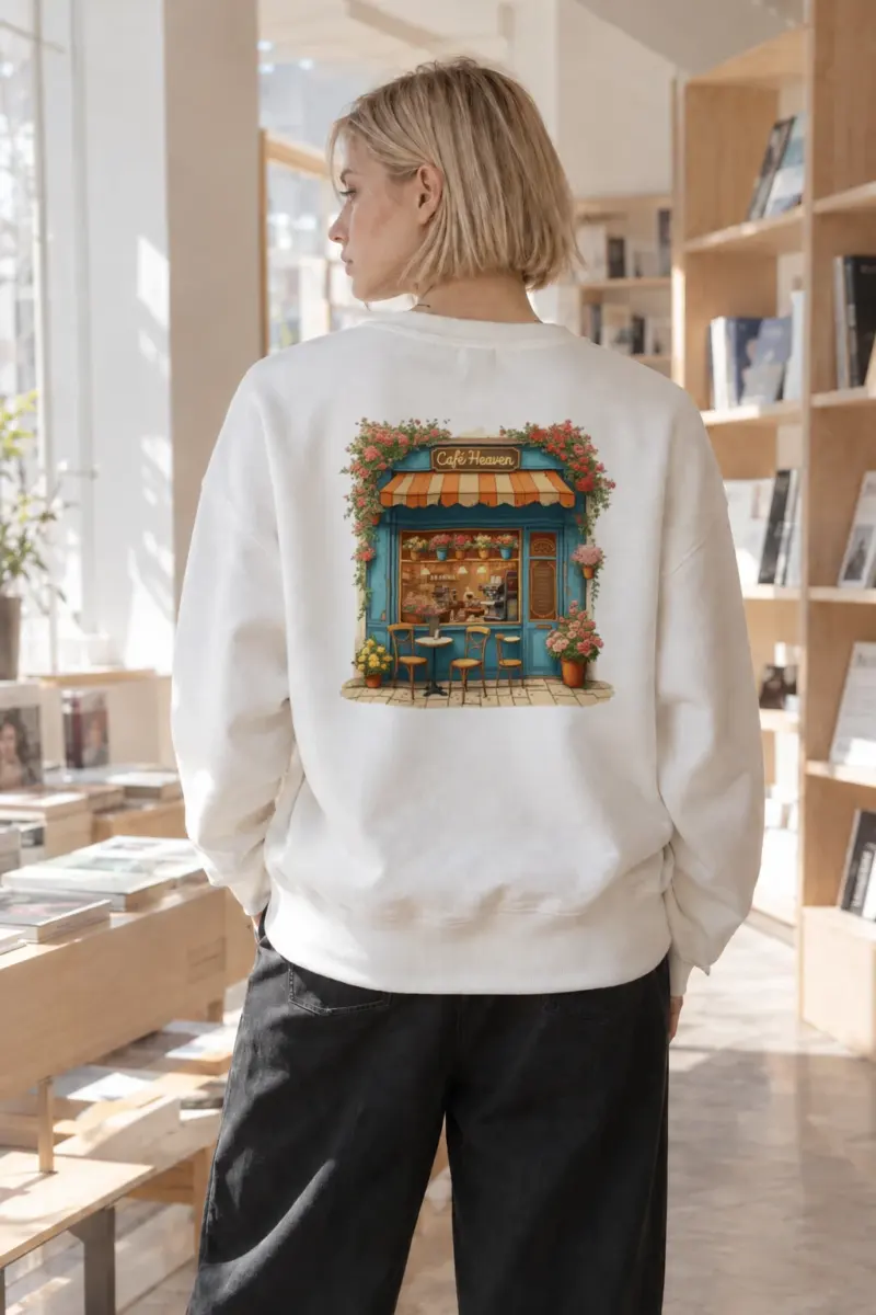 “Café Heaven” Heavy Blend Unisex Crewneck Sweatshirt | Gildan 18000