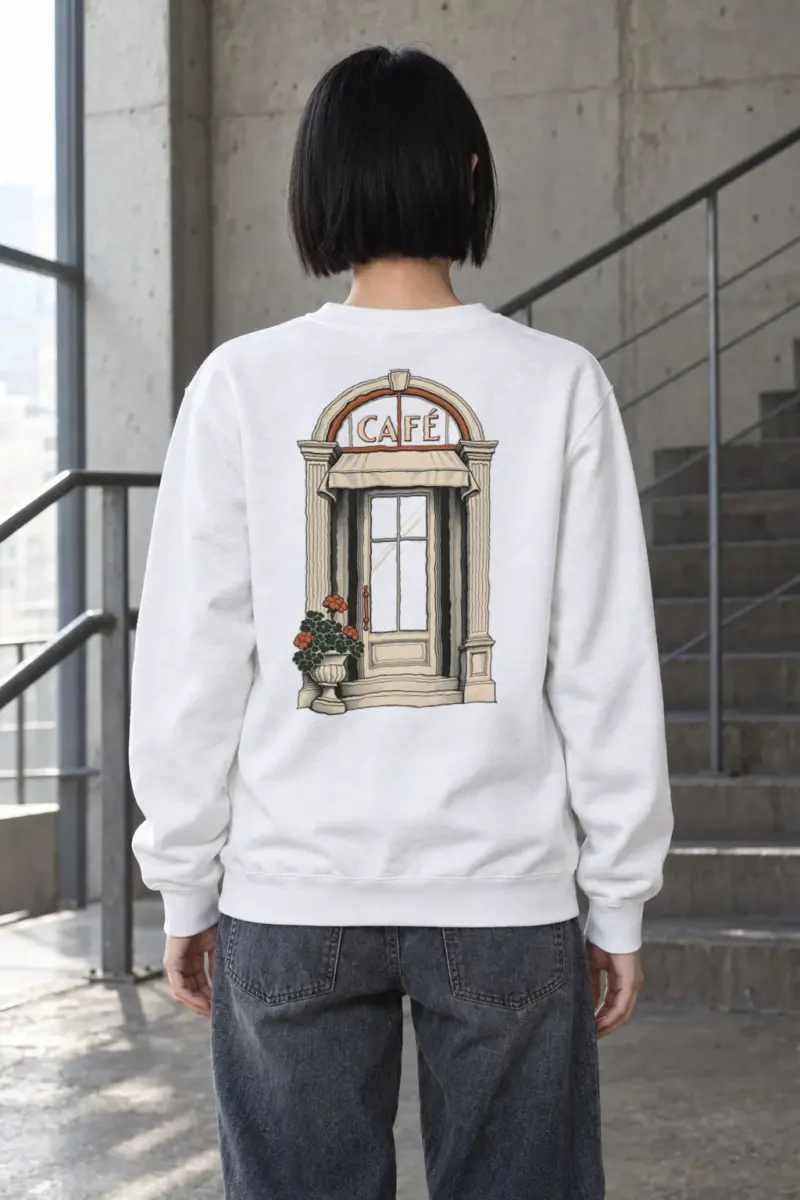 "Café In Fine Line" Heavy Blend Unisex Crewneck Sweatshirt | Gildan 18000