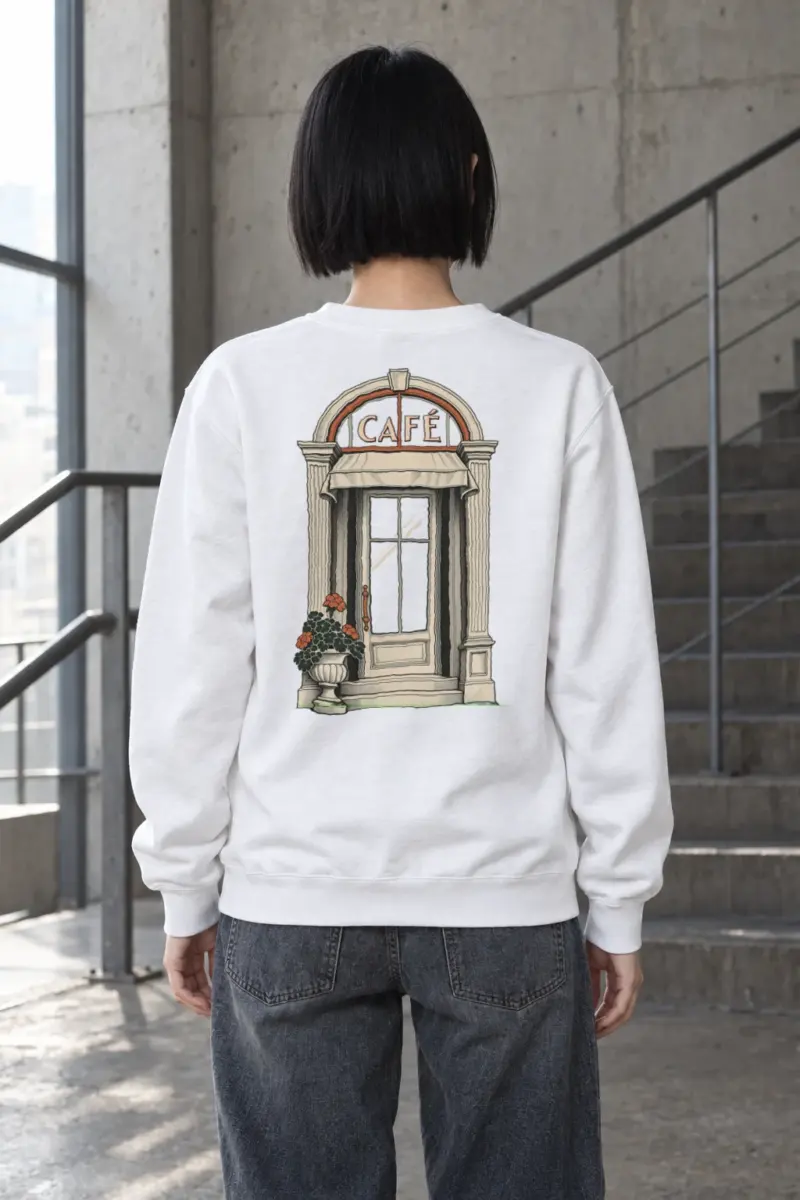 "Café In Fine Line" Heavy Blend Unisex Crewneck Sweatshirt | Gildan 18000