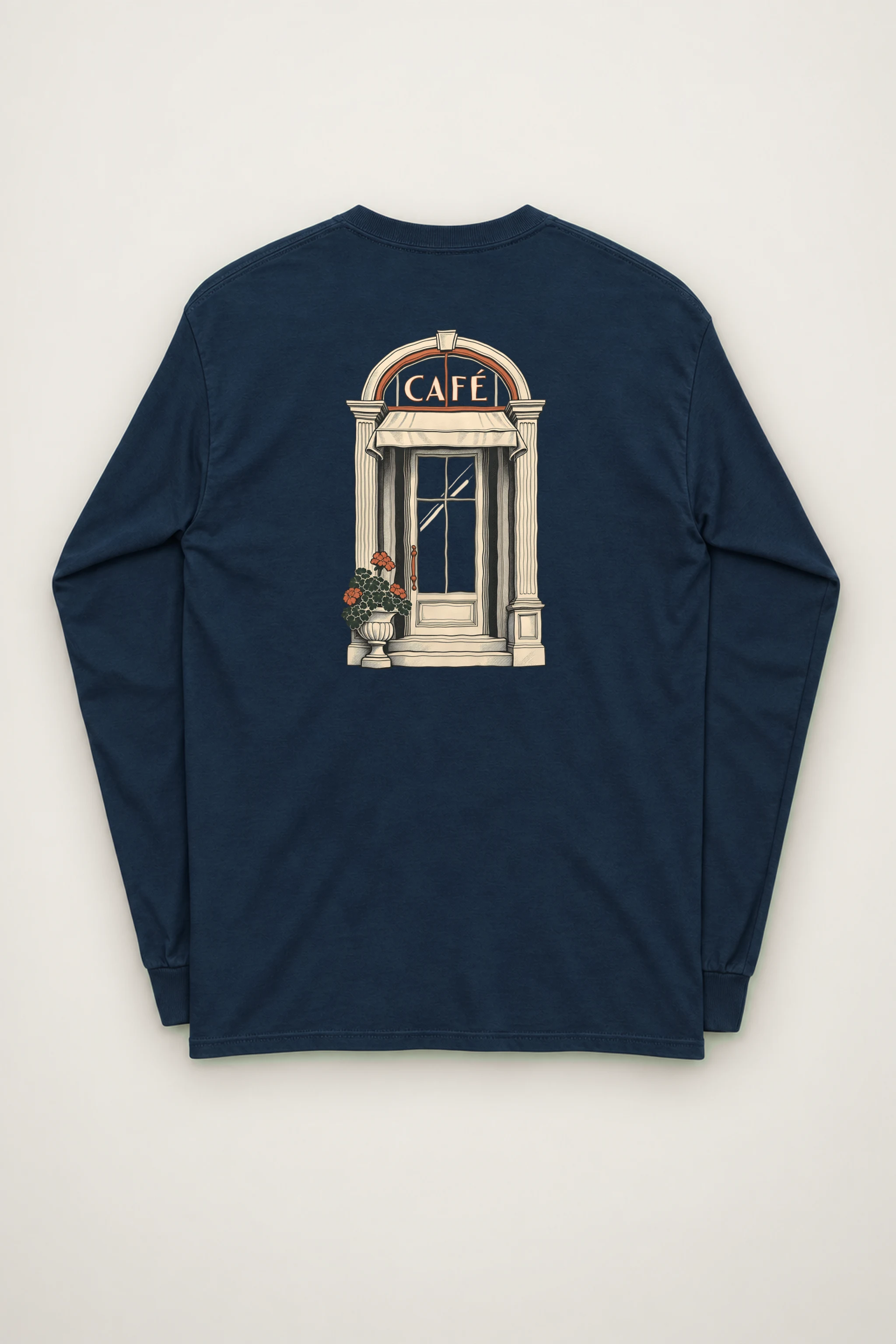 "Café in Fine Line" Unisex Longsleeve T-shirt
