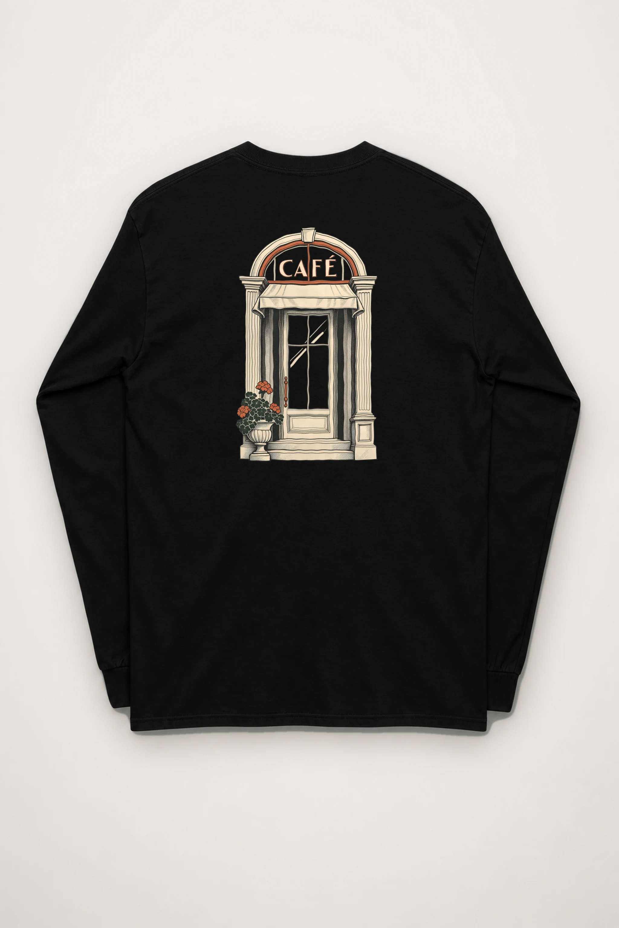 "Café in Fine Line" Unisex Longsleeve T-shirt