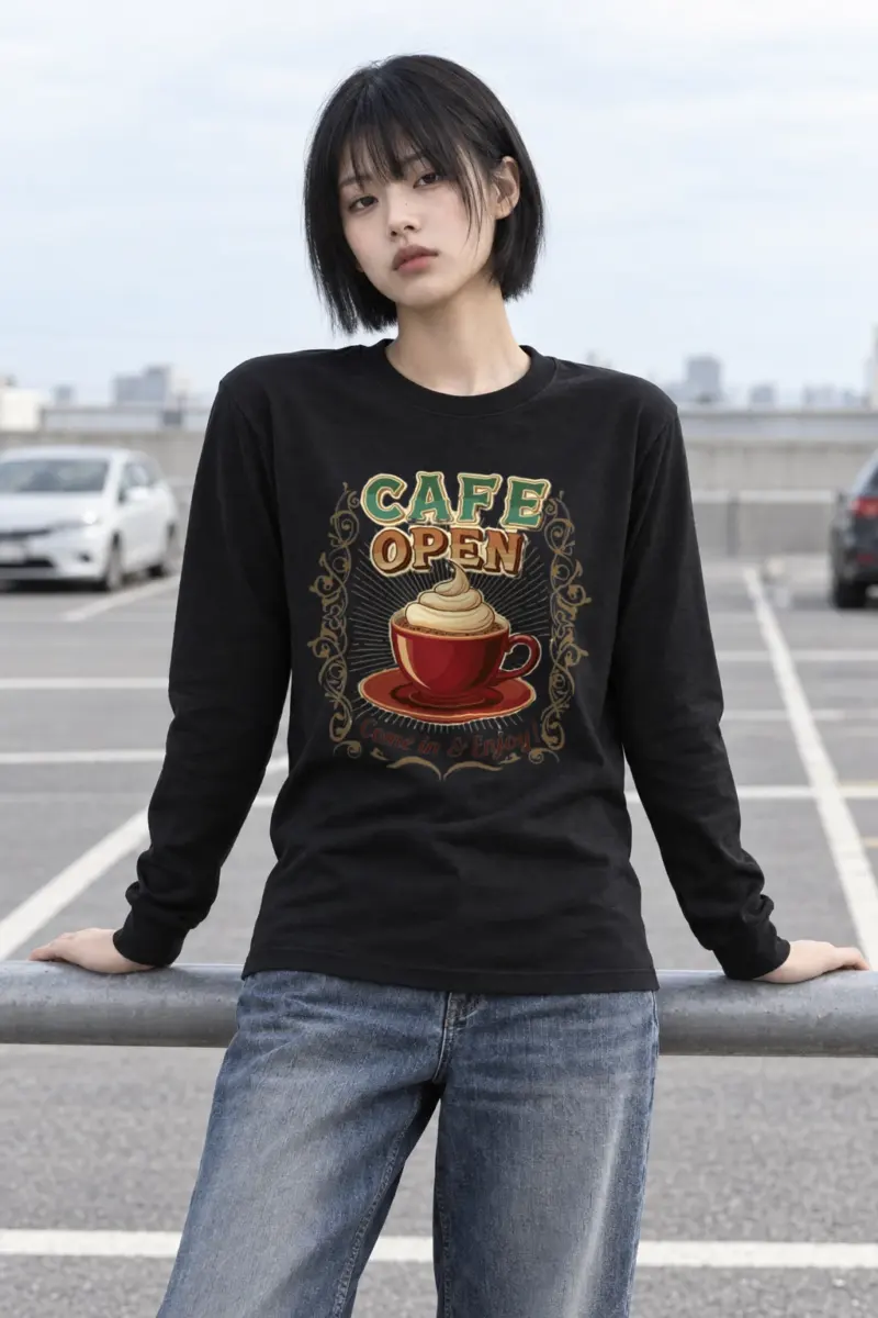 "Cafe Open" Unisex Longsleeve T-shirt