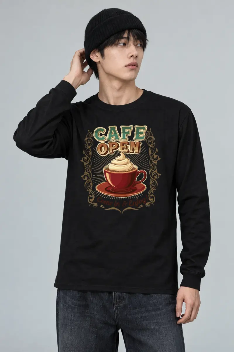 "Cafe Open" Unisex Longsleeve T-shirt