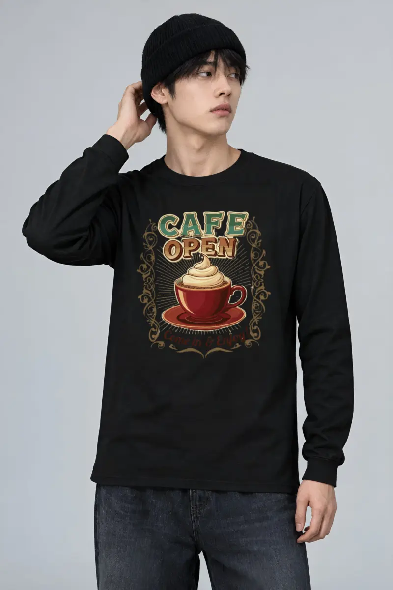 "Cafe Open" Unisex Longsleeve T-shirt
