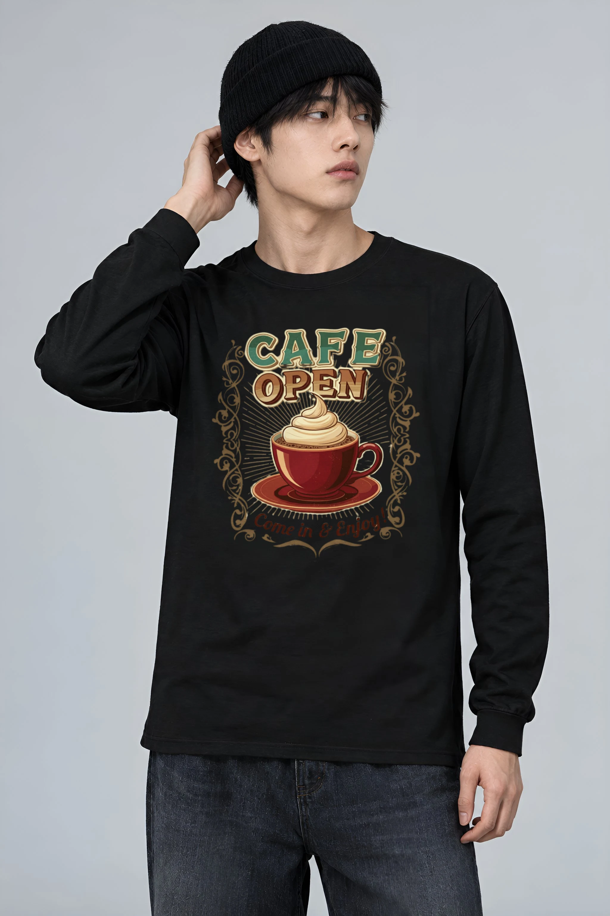 "Cafe Open" Unisex Longsleeve T-shirt