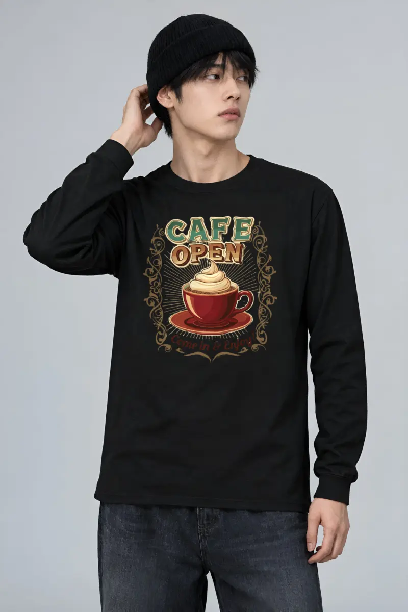 "Cafe Open" Unisex Longsleeve T-shirt