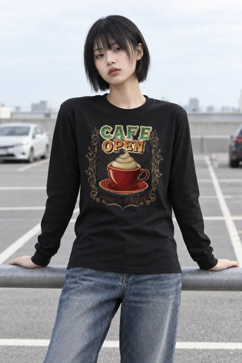 "Cafe Open" Unisex Longsleeve T-shirt