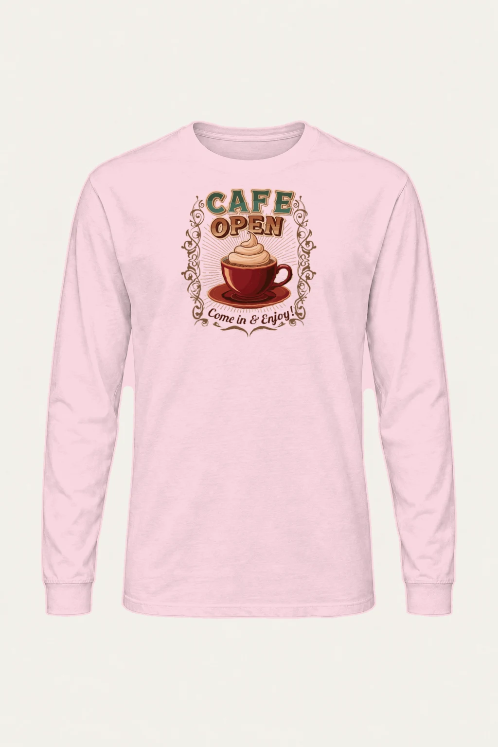 "Cafe Open" Unisex Longsleeve T-shirt | Gildan 2400