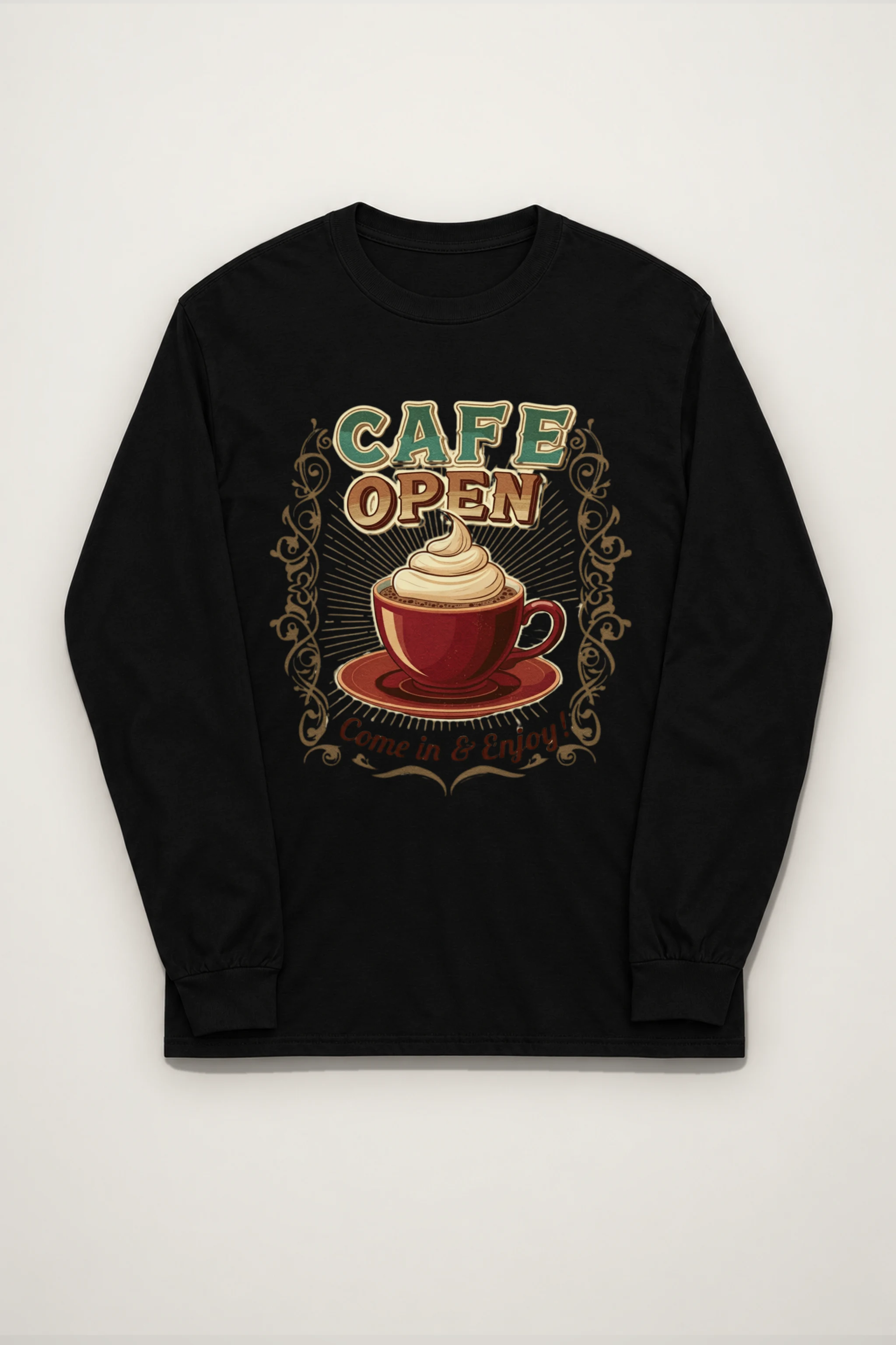"Cafe Open" Unisex Longsleeve T-shirt
