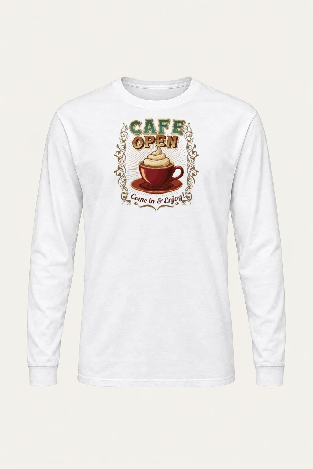 "Cafe Open" Unisex Longsleeve T-shirt | Gildan 2400