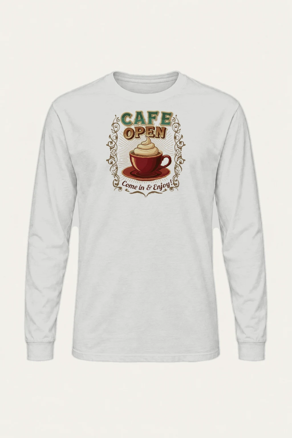 "Cafe Open" Unisex Longsleeve T-shirt | Gildan 2400