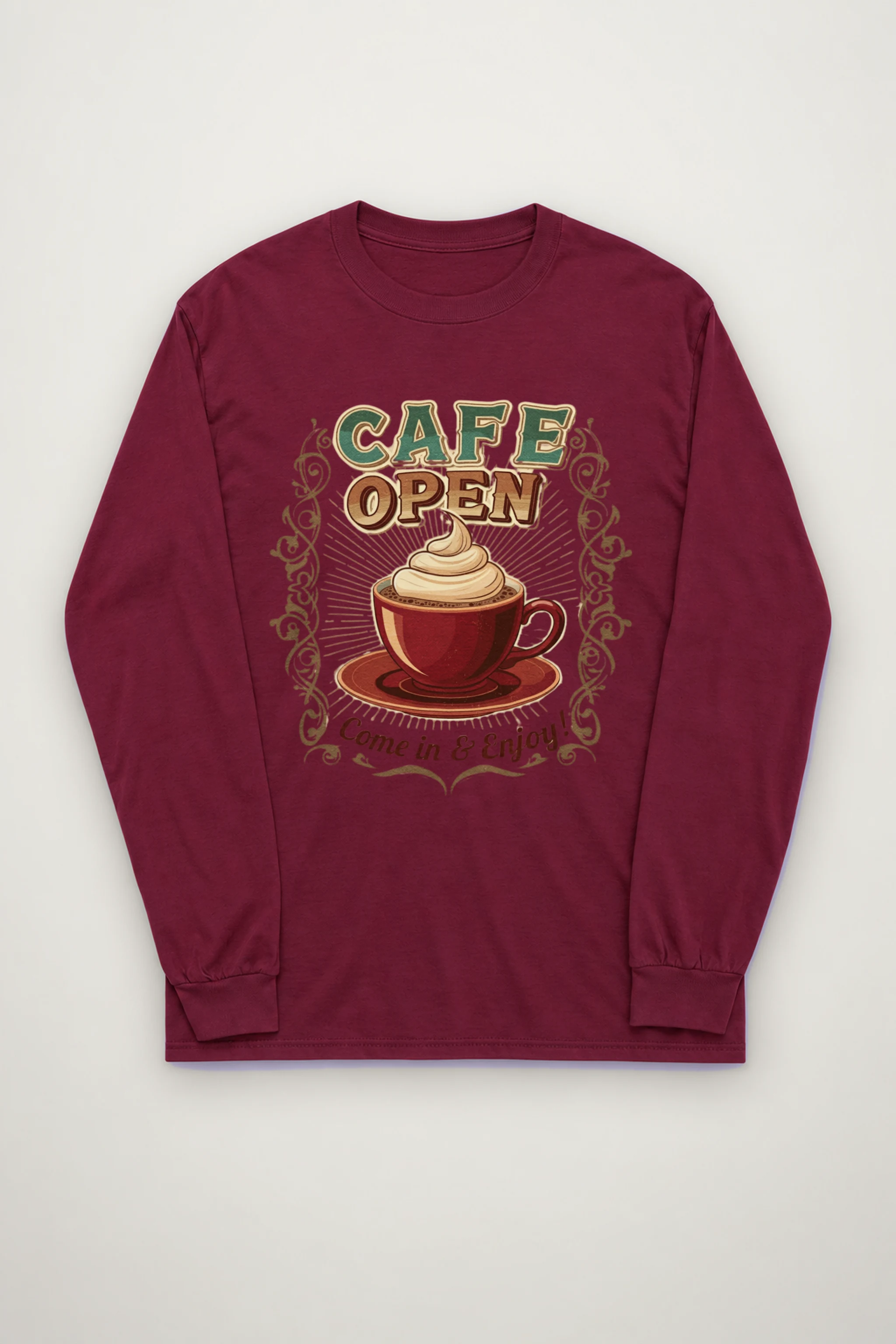"Cafe Open" Unisex Longsleeve T-shirt