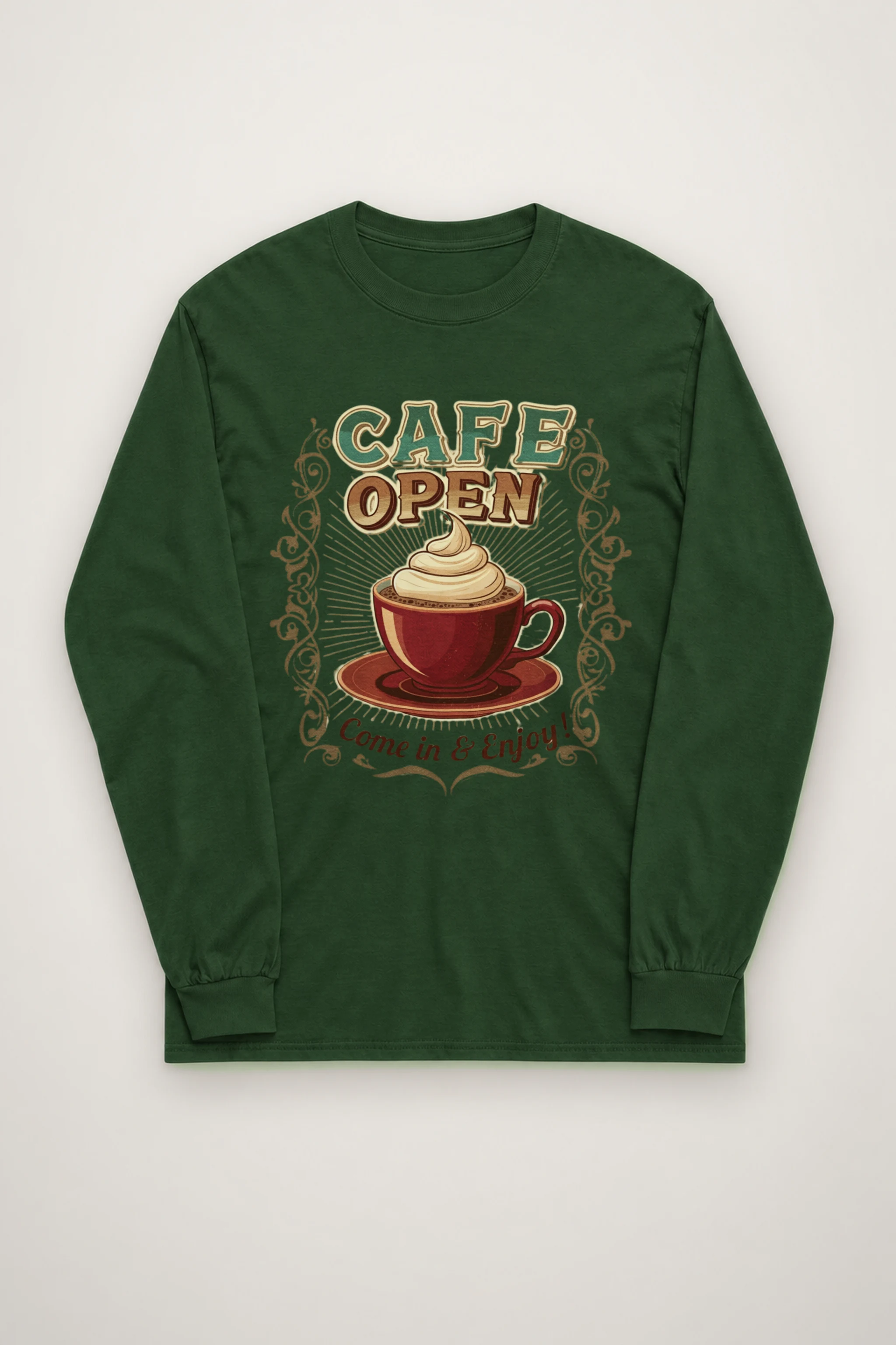 "Cafe Open" Unisex Longsleeve T-shirt