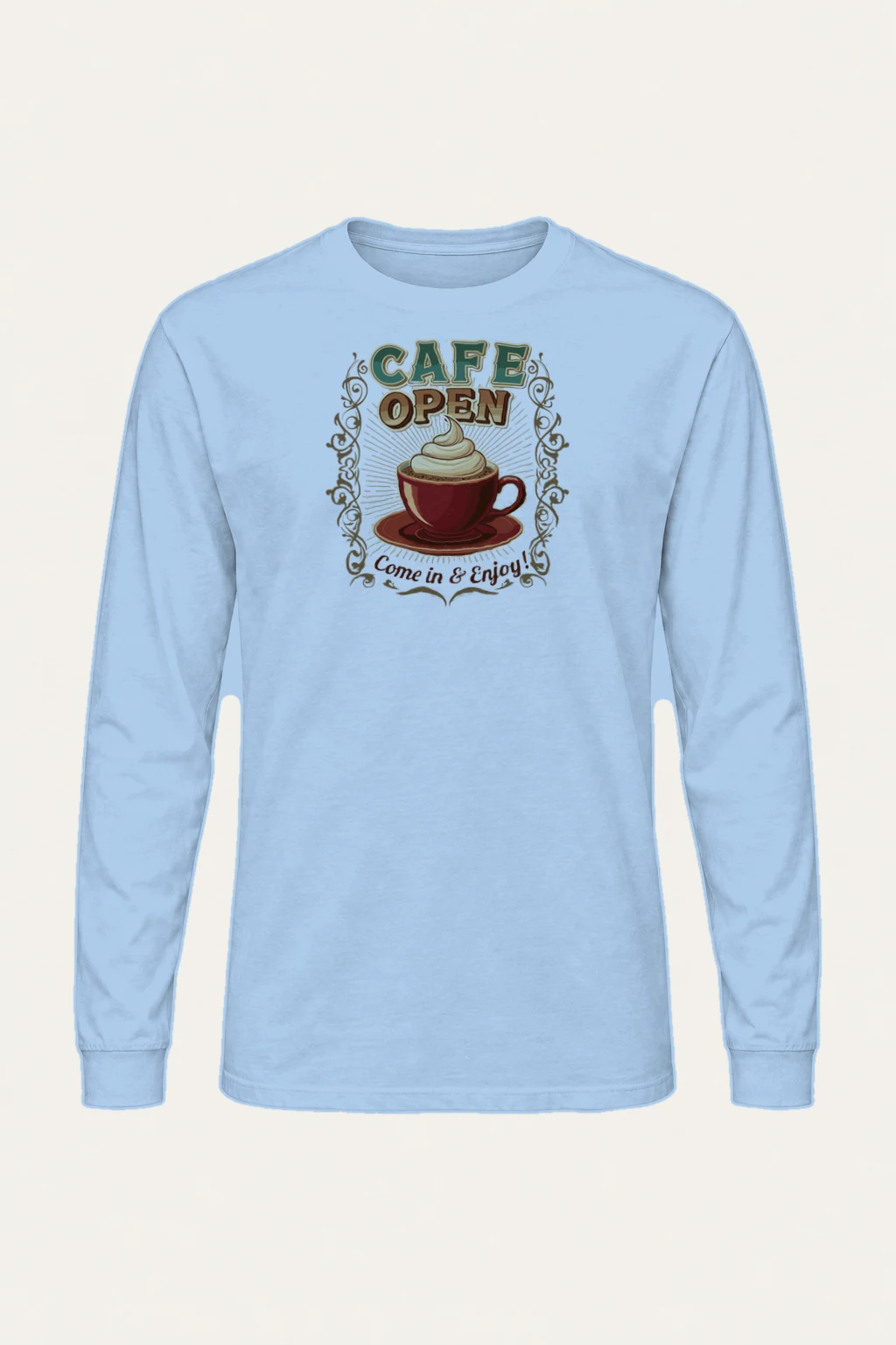 "Cafe Open" Unisex Longsleeve T-shirt | Gildan 2400