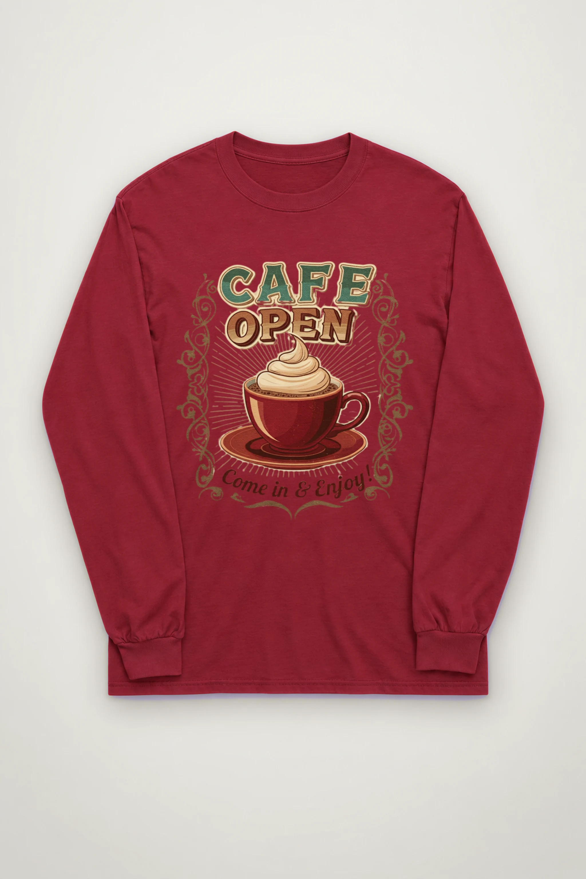 "Cafe Open" Unisex Longsleeve T-shirt