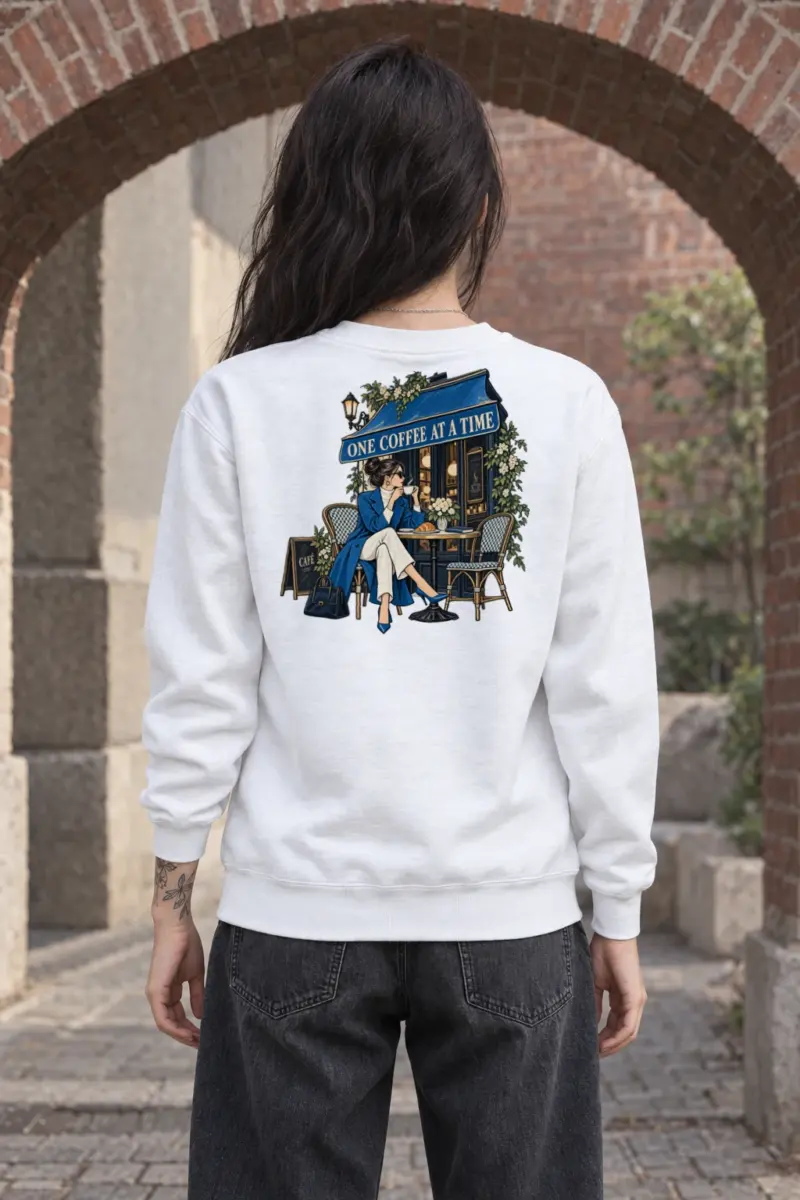 "Café Pause" Heavy Blend Unisex Crewneck Sweatshirt