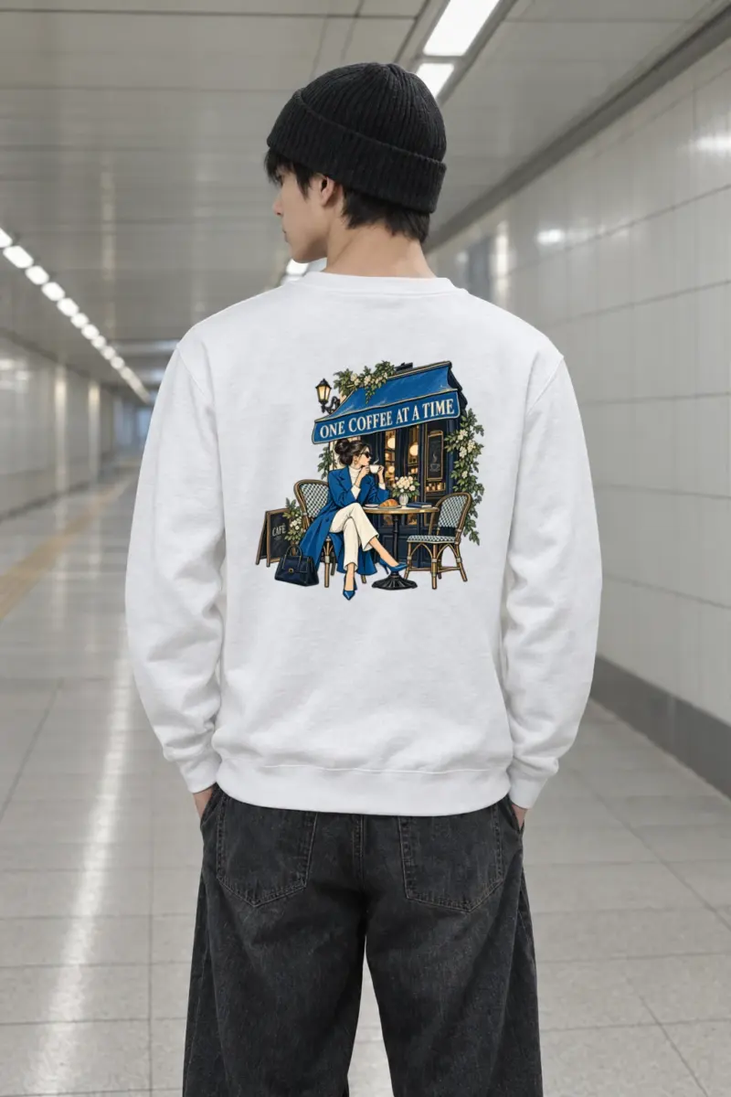 "Café Pause" Heavy Blend Unisex Crewneck Sweatshirt