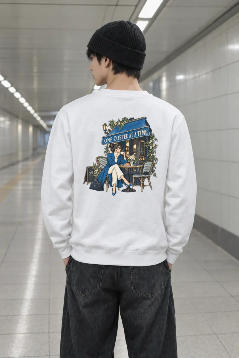 "Café Pause" Heavy Blend Unisex Crewneck Sweatshirt