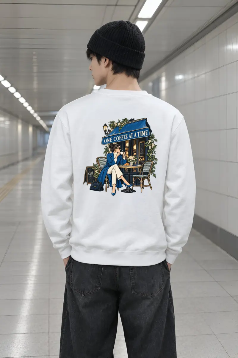 "Café Pause" Heavy Blend Unisex Crewneck Sweatshirt