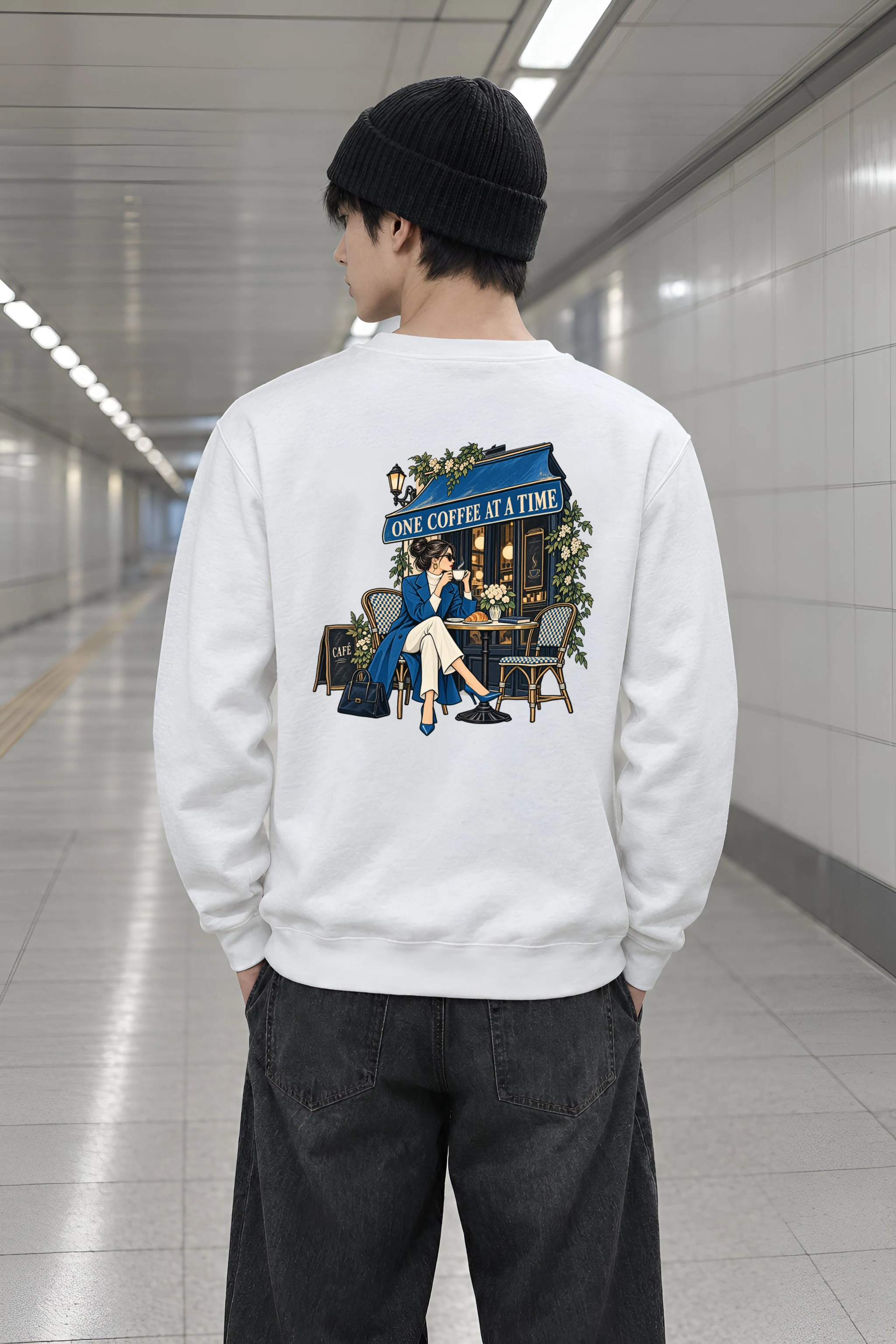 "Café Pause" Heavy Blend Unisex Crewneck Sweatshirt