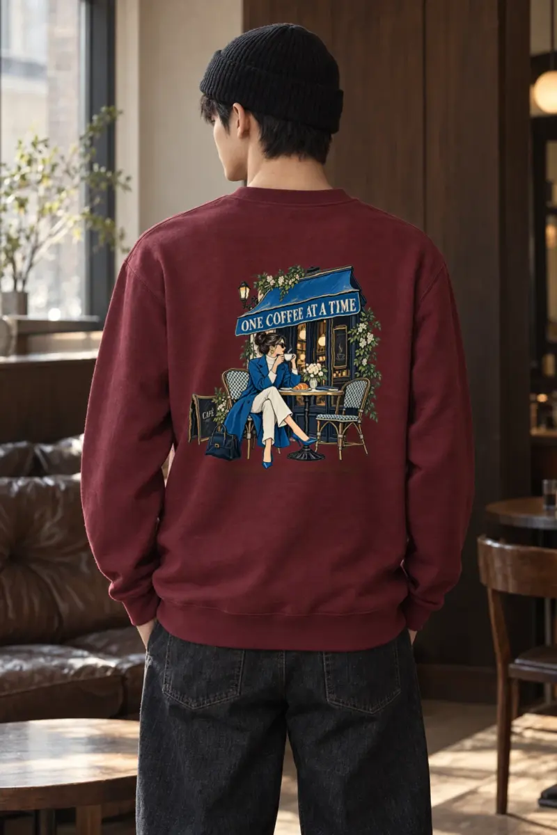 "Café Pause" Heavy Blend Unisex Crewneck Sweatshirt | Gildan 18000