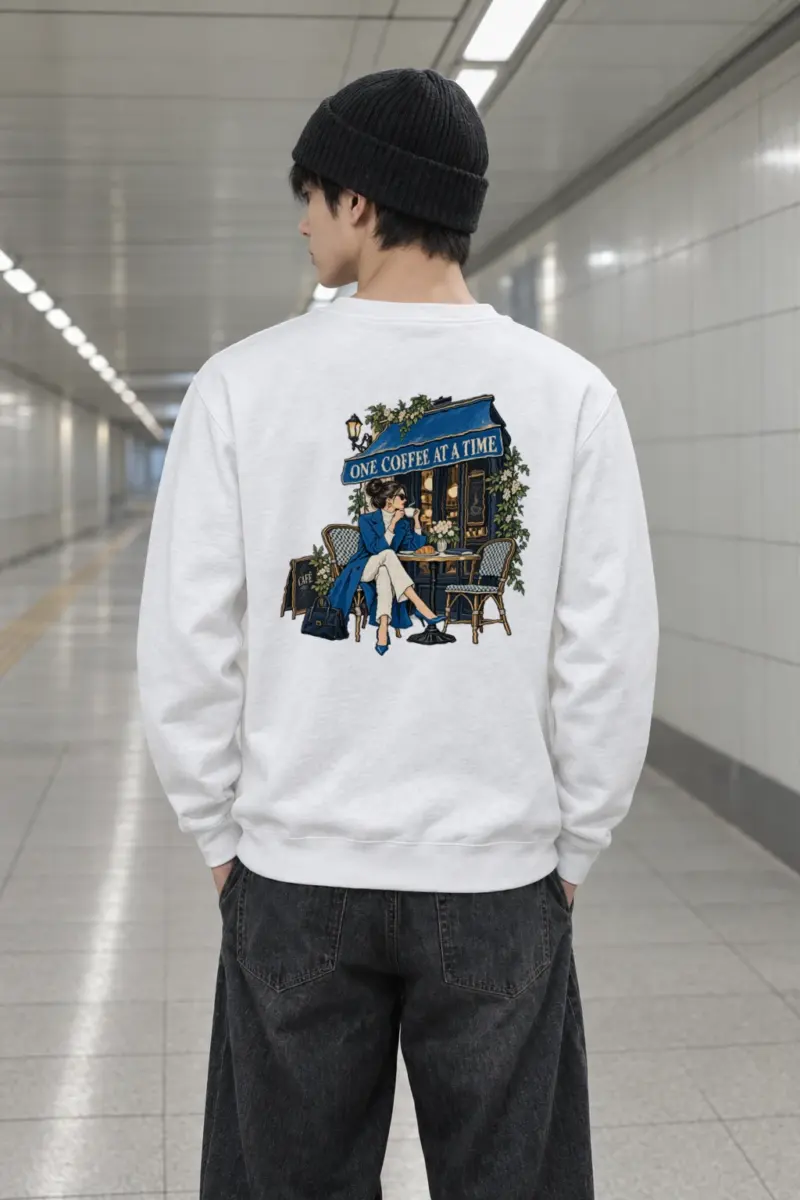 "Café Pause" Heavy Blend Unisex Crewneck Sweatshirt