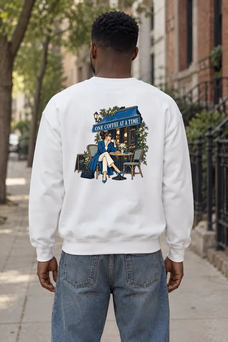 "Café Pause" Heavy Blend Unisex Crewneck Sweatshirt