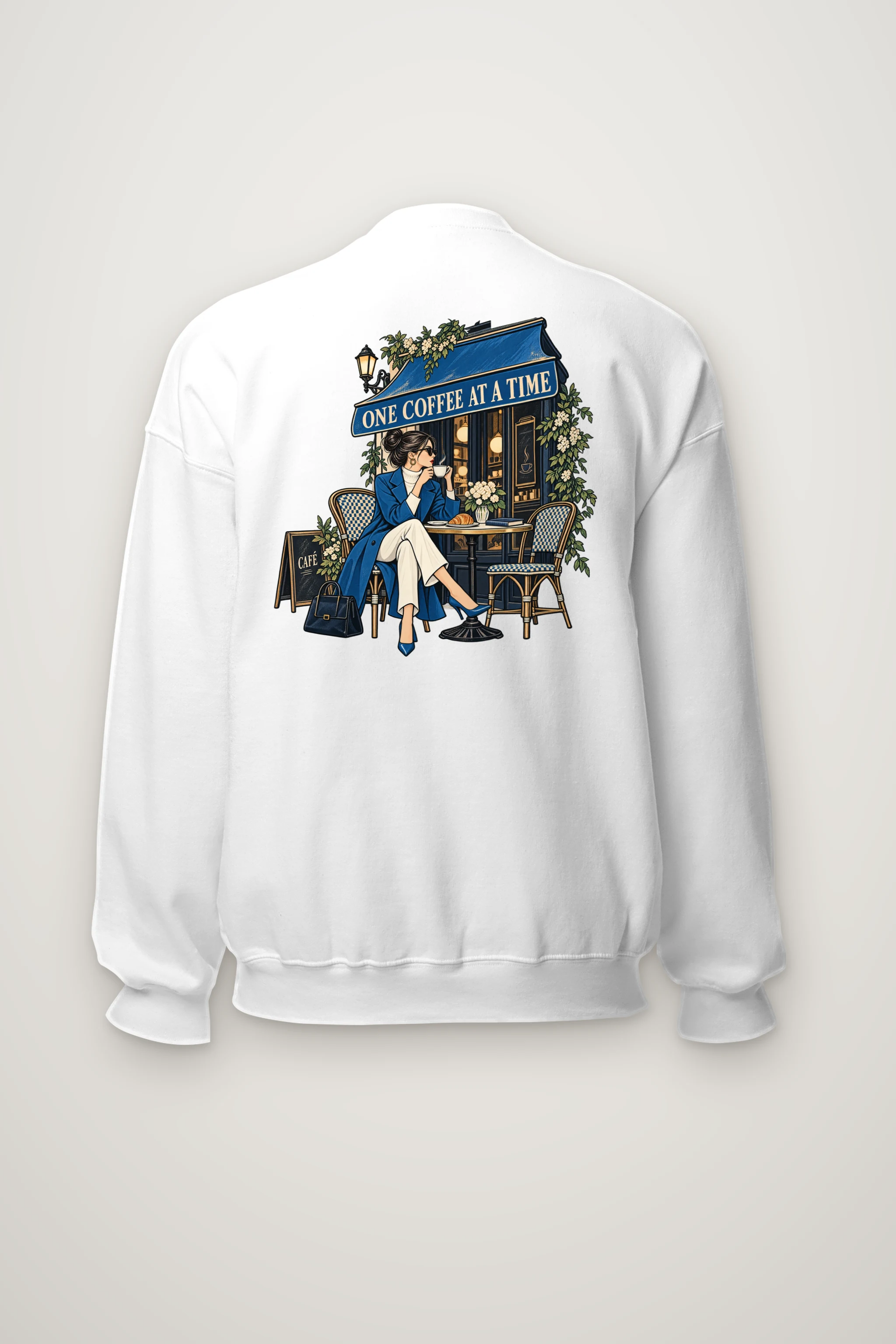 "Café Pause" Heavy Blend Unisex Crewneck Sweatshirt