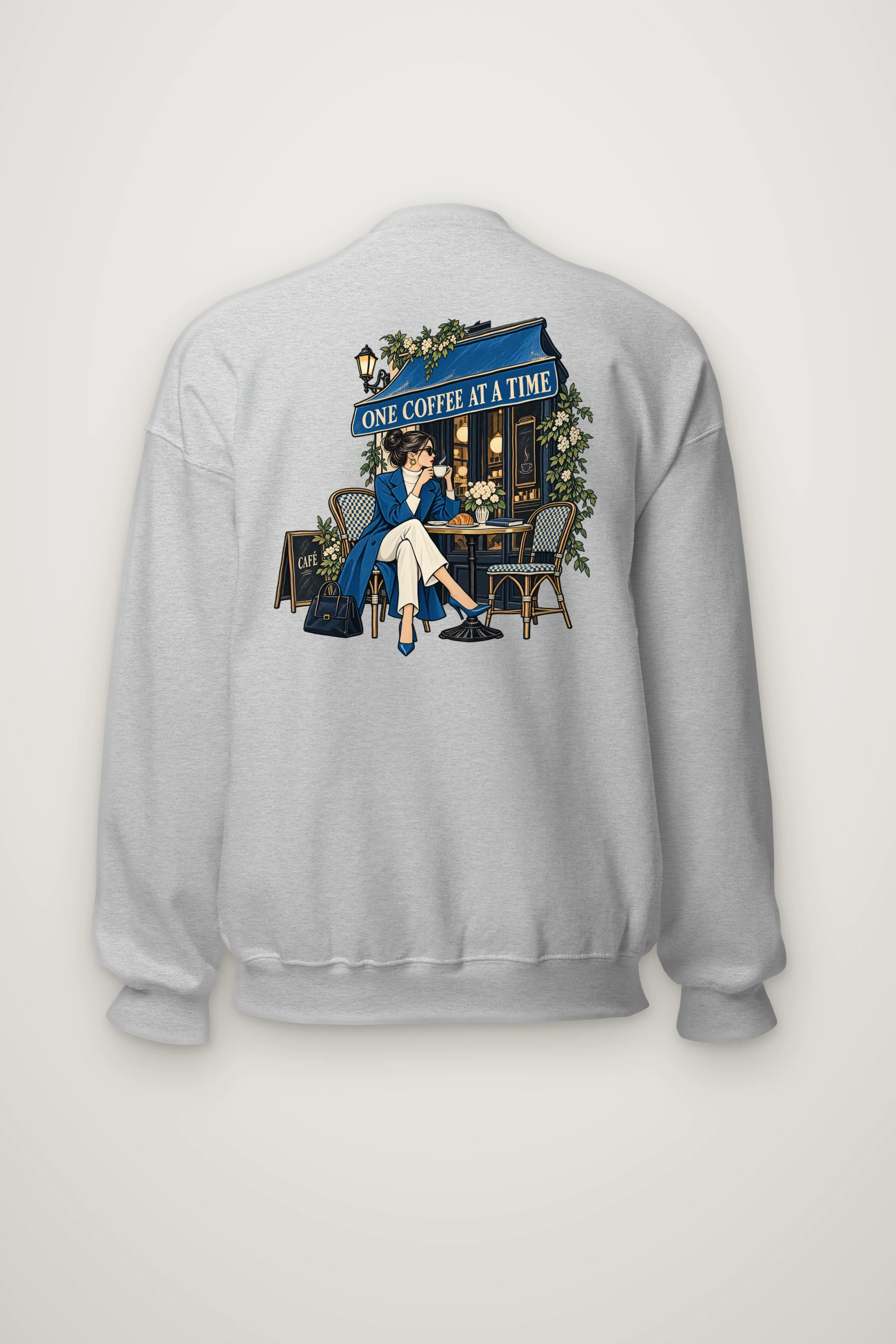 "Café Pause" Heavy Blend Unisex Crewneck Sweatshirt