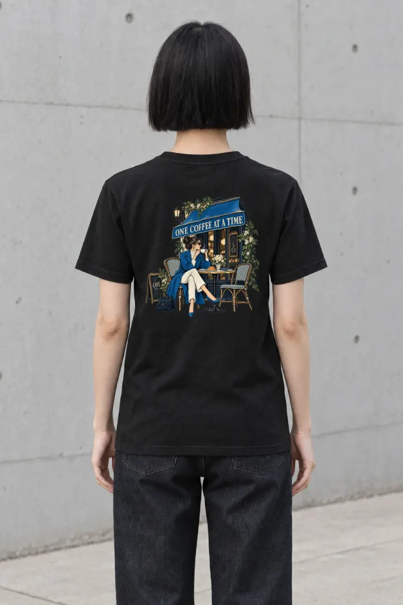 "Café Side Pause" Heavyweight Unisex Crewneck T-shirt | Gildan 5000