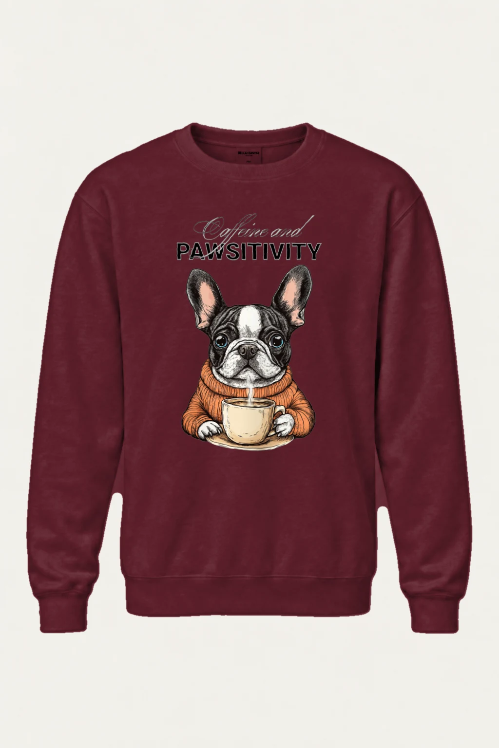 "Caffeine And Pawsitivity" Heavy Blend Unisex Crewneck Sweatshirt | Gildan 18000