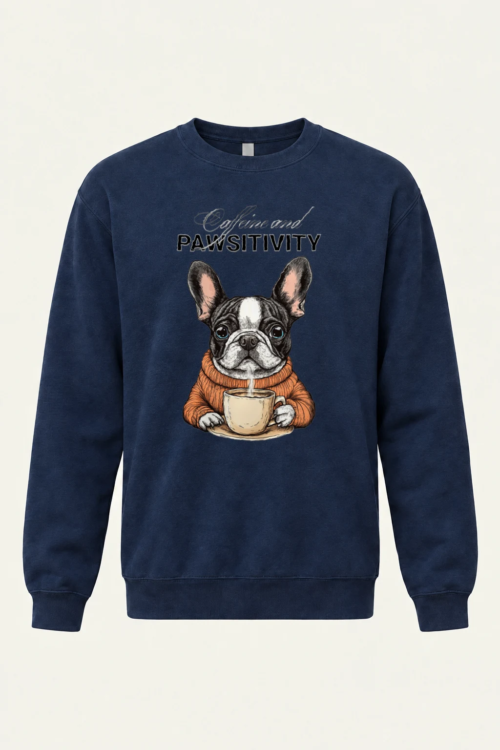 "Caffeine And Pawsitivity" Heavy Blend Unisex Crewneck Sweatshirt | Gildan 18000